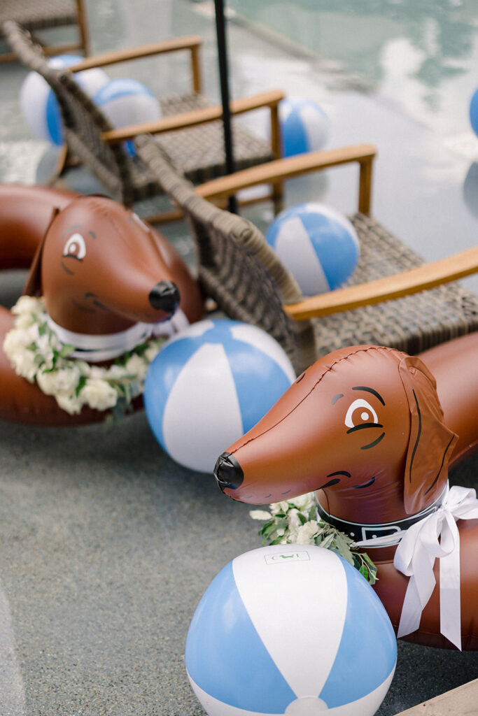 pool party celebration during Blackberry Farm wedding weekend