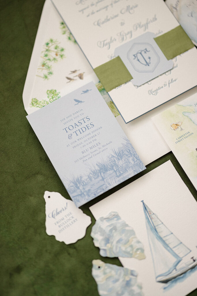 Catherine and Taylor’s fall wedding ceremony at the Inn at Perry Cabin in St. Michaels Maryland overlooking the Chesapeake Bay