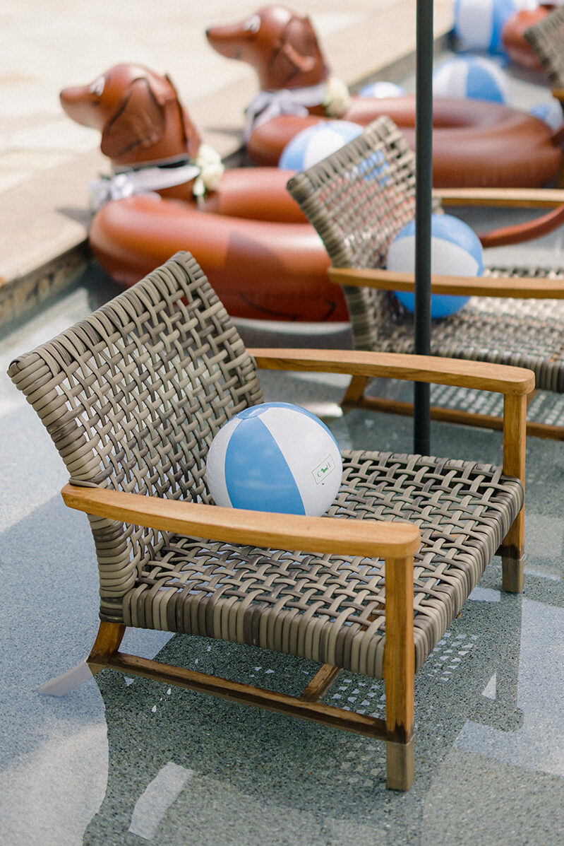 pool party celebration during Blackberry Farm wedding weekend