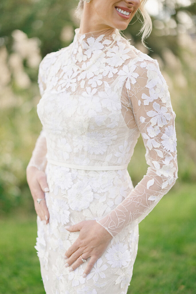 Catherine and Taylor’s fall wedding ceremony at the Inn at Perry Cabin in St. Michaels Maryland overlooking the Chesapeake Bay