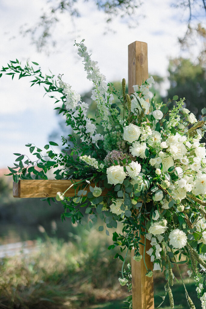 Catherine and Taylor’s fall wedding ceremony at the Inn at Perry Cabin in St. Michaels Maryland overlooking the Chesapeake Bay