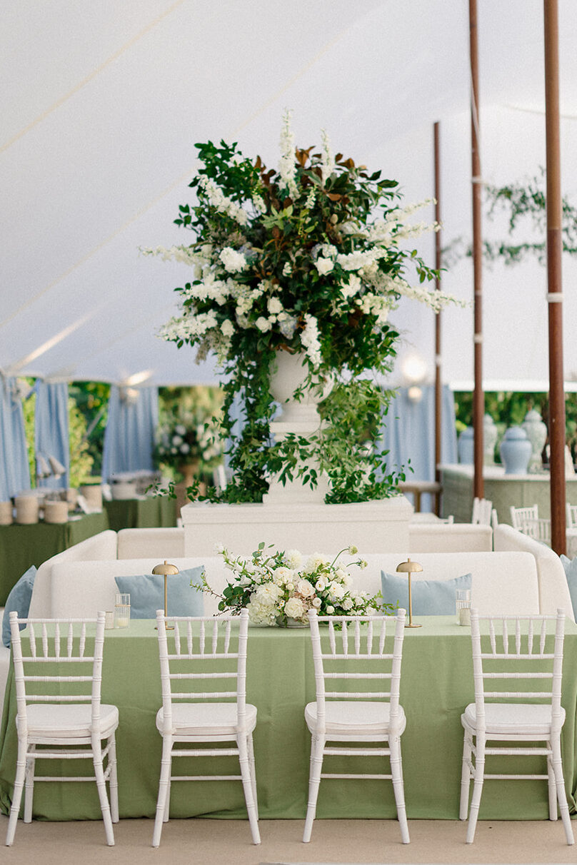 Sailcloth tent wedding reception at the Inn at Perry Cabin in St. Michael's, Maryland, overlooking the Chesapeake Bay during Catherine and Taylor's fall wedding.
