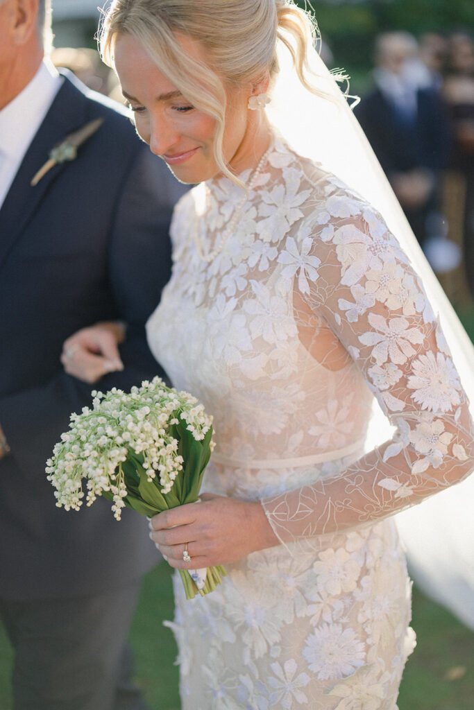 Catherine and Taylor’s fall wedding ceremony at the Inn at Perry Cabin in St. Michaels Maryland overlooking the Chesapeake Bay