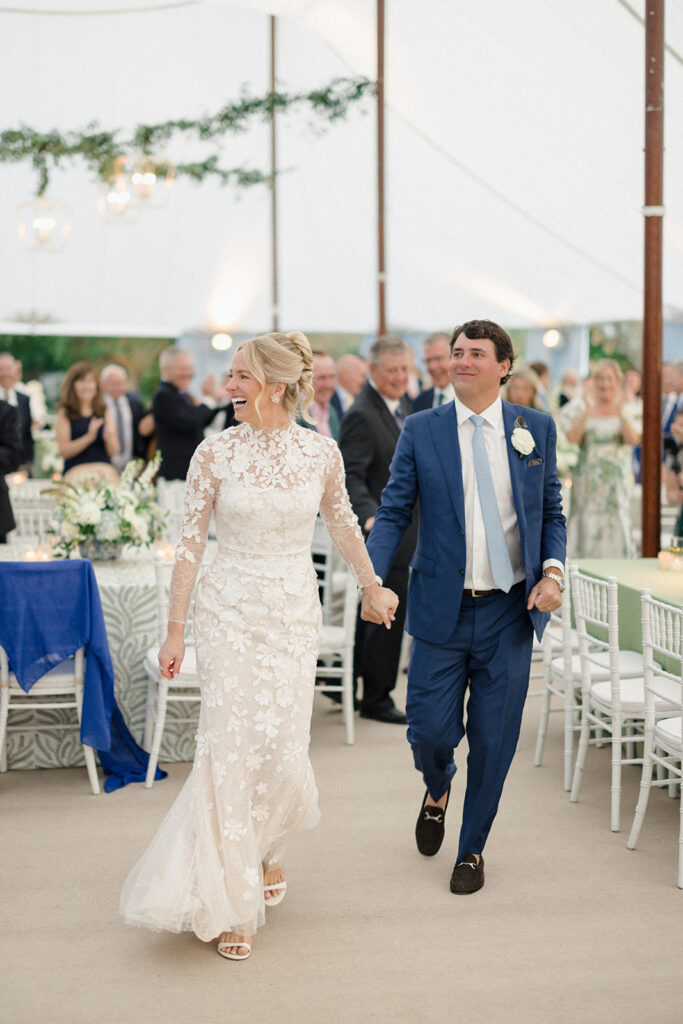 Sailcloth tent wedding reception at the Inn at Perry Cabin in St. Michael's, Maryland, overlooking the Chesapeake Bay during Catherine and Taylor's fall wedding.
