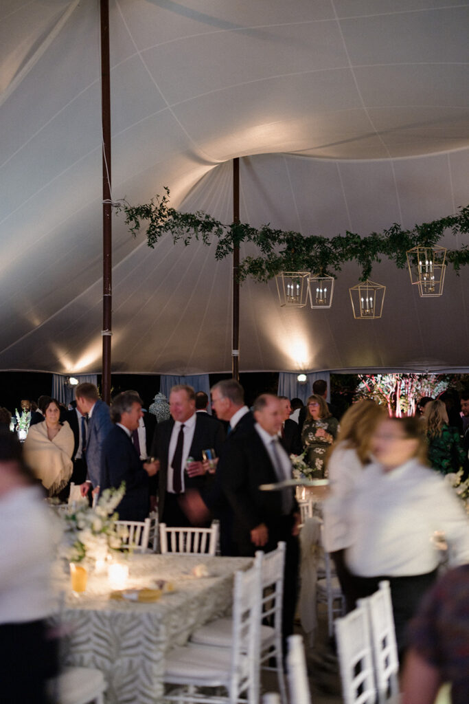 Sailcloth tent wedding reception at the Inn at Perry Cabin in St. Michael's, Maryland, overlooking the Chesapeake Bay during Catherine and Taylor's fall wedding.