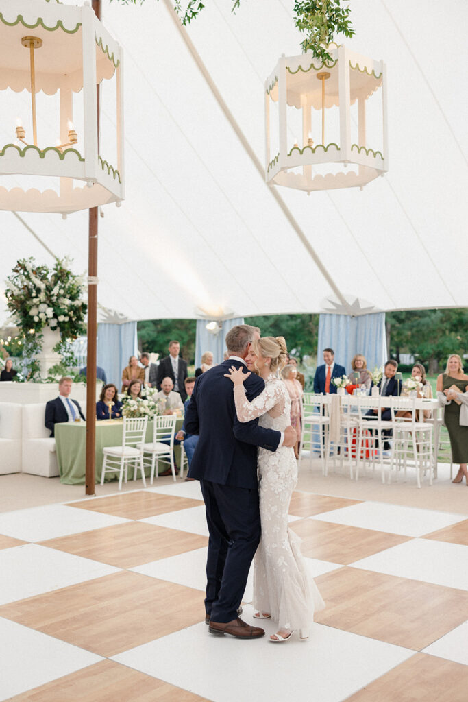 Sailcloth tent wedding reception at the Inn at Perry Cabin in St. Michael's, Maryland, overlooking the Chesapeake Bay during Catherine and Taylor's fall wedding.