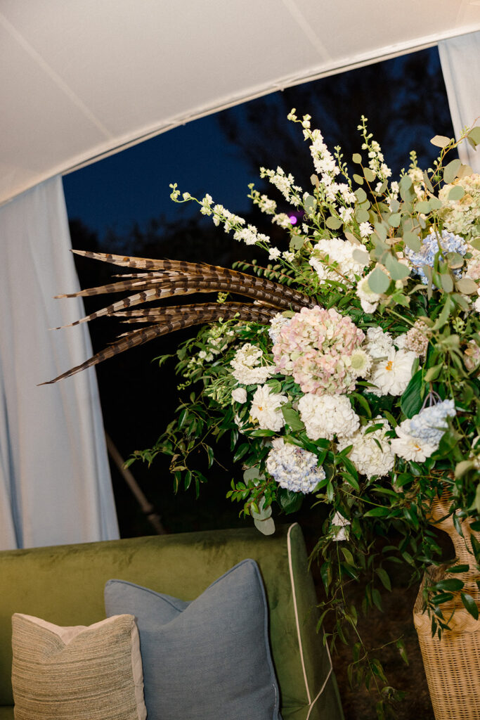 Sailcloth tent wedding reception at the Inn at Perry Cabin in St. Michael's, Maryland, overlooking the Chesapeake Bay during Catherine and Taylor's fall wedding.