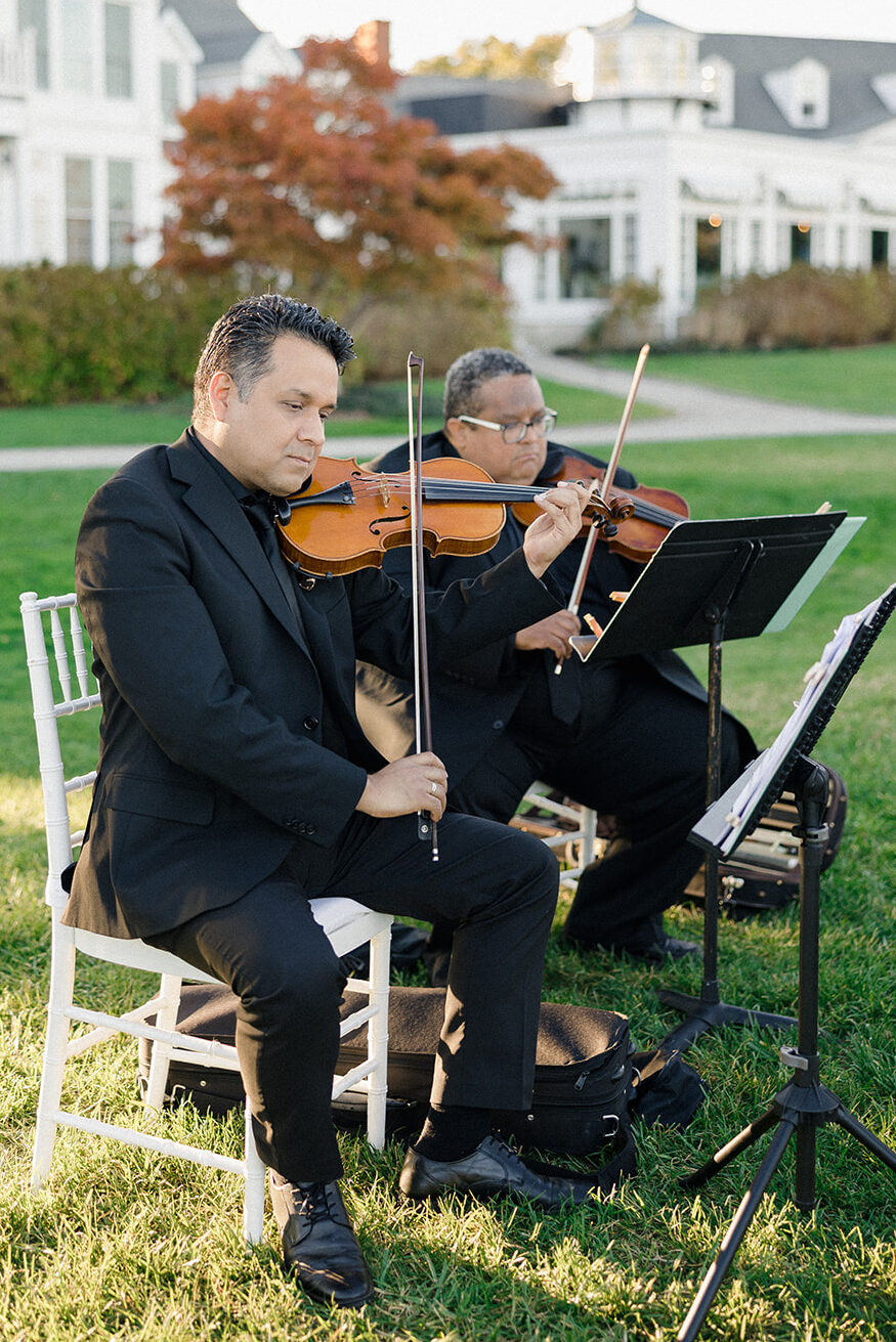 Wedding reception at the Inn at Perry Cabin in St. Michael's, Maryland, overlooking the Chesapeake Bay during Catherine and Taylor's fall wedding.